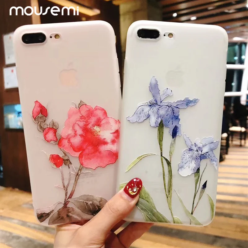 Мягкий чехол MOUSEMI для iPhone X XS MAX XR 7 чехлы телефонов с изображением фламинго и