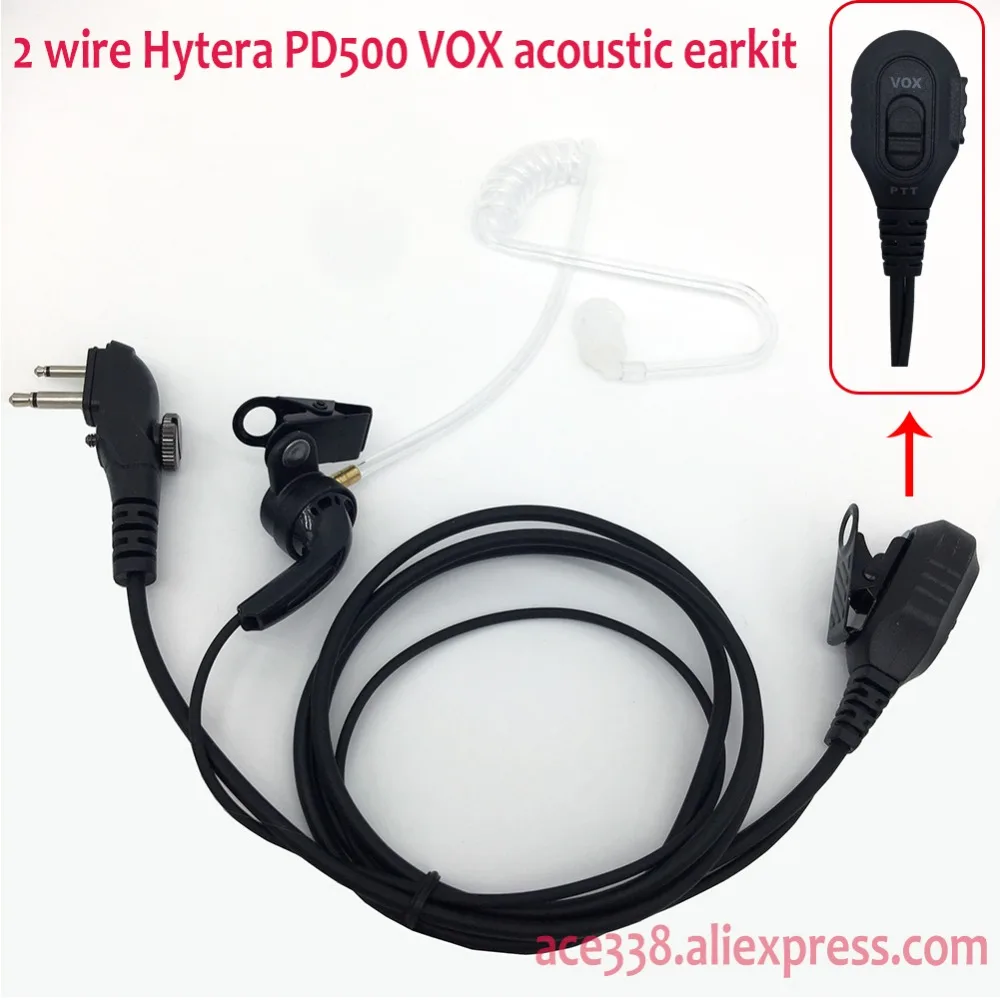 Hytera VOX Акустическая трубка PTT Mic Earkit для портативной рации PD500 PD560 TD510 TD520 TC620 2 pin с