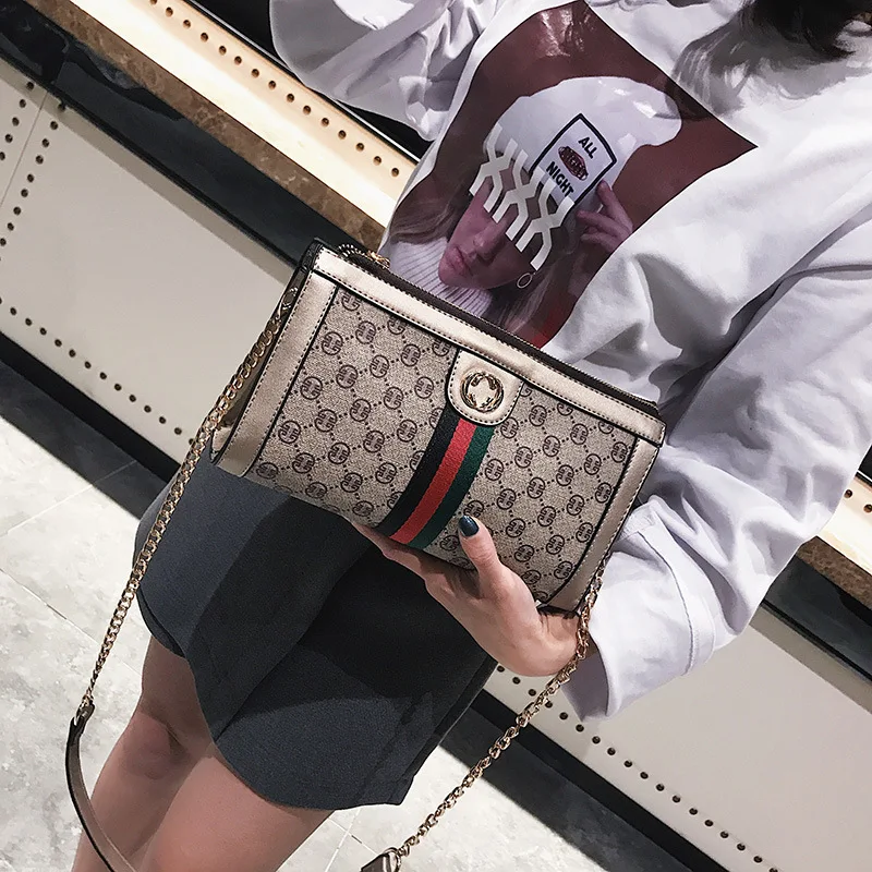 Роскошные Для женщин сумка сумки на ремне со вставками flroal цепи Crossbody Сумки из