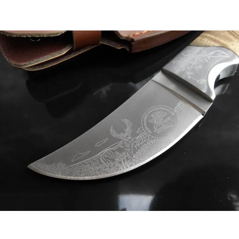 Высокого класса отдых охотничий нож Браунинг 440C + тень деревянной ручкой голова