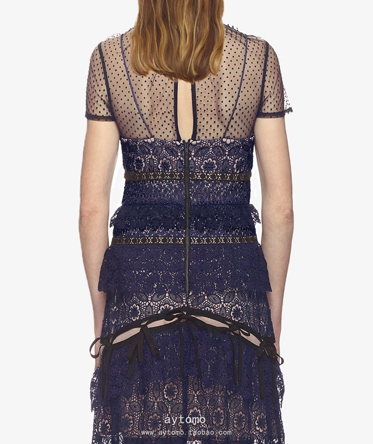 Женское длинное платье с вышивкой для автопортрета 2018 летнее Сетчатое в стиле