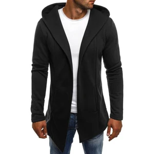 Мужская толстовка с капюшоном ZOGAA, повседневная облегающая однотонная Толстовка с длинным рукавом на осень