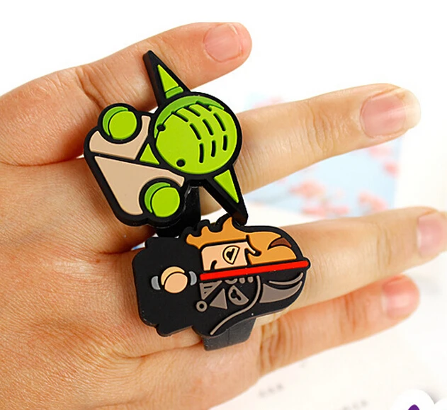 Новинка 20 шт. Популярные разноцветные кольца из силикагеля с героями