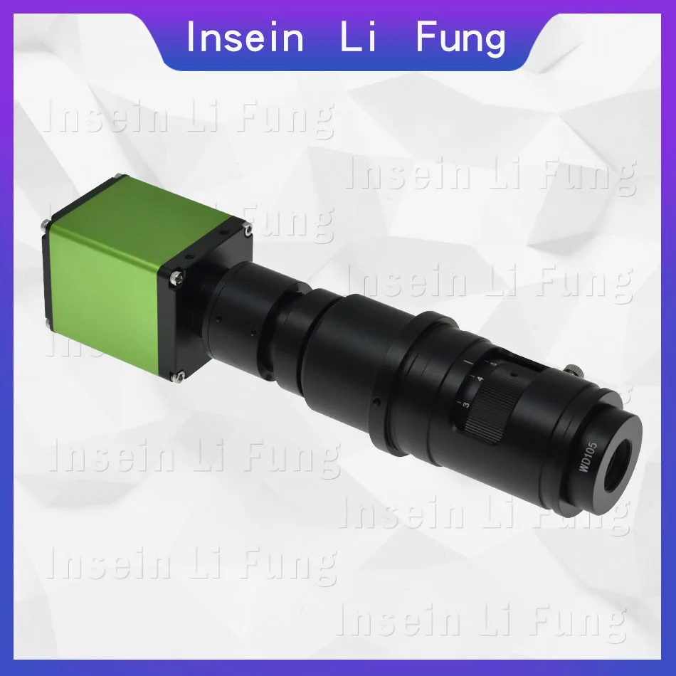 

FHD 1080P 60FPS 1/2-inch Chip Video Microscope Camera HDMI 10X-300X Continuous Zoom Full Focus C-Mount Lens Metal PCB Inspection