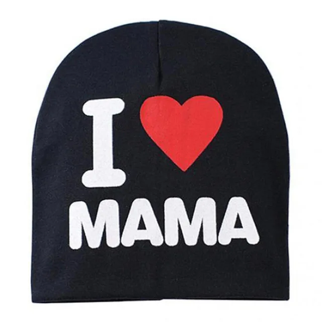 black i love mama IMucci/1 PcsLovely унисекс для мальчиков и девочек осень-зима теплые I Love Mama Papa детская шапка Новые детские вязаные теплые хлопковые вязанные шапочки - Цвет: black i love mama