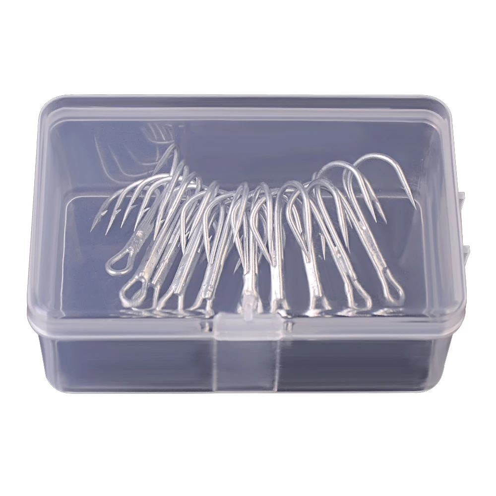 10 шт./кор. белые прочные тройные рыболовные крючки из высокоуглеродистой стали