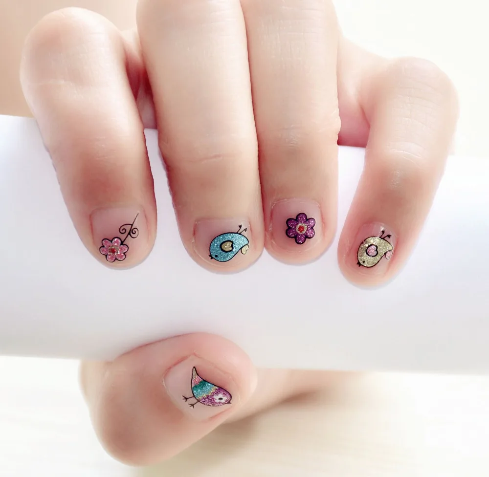 

Cute animal flower sticker Children's cartoon 3D shiny nail stickers lovely DIY handmade toys gift decoration