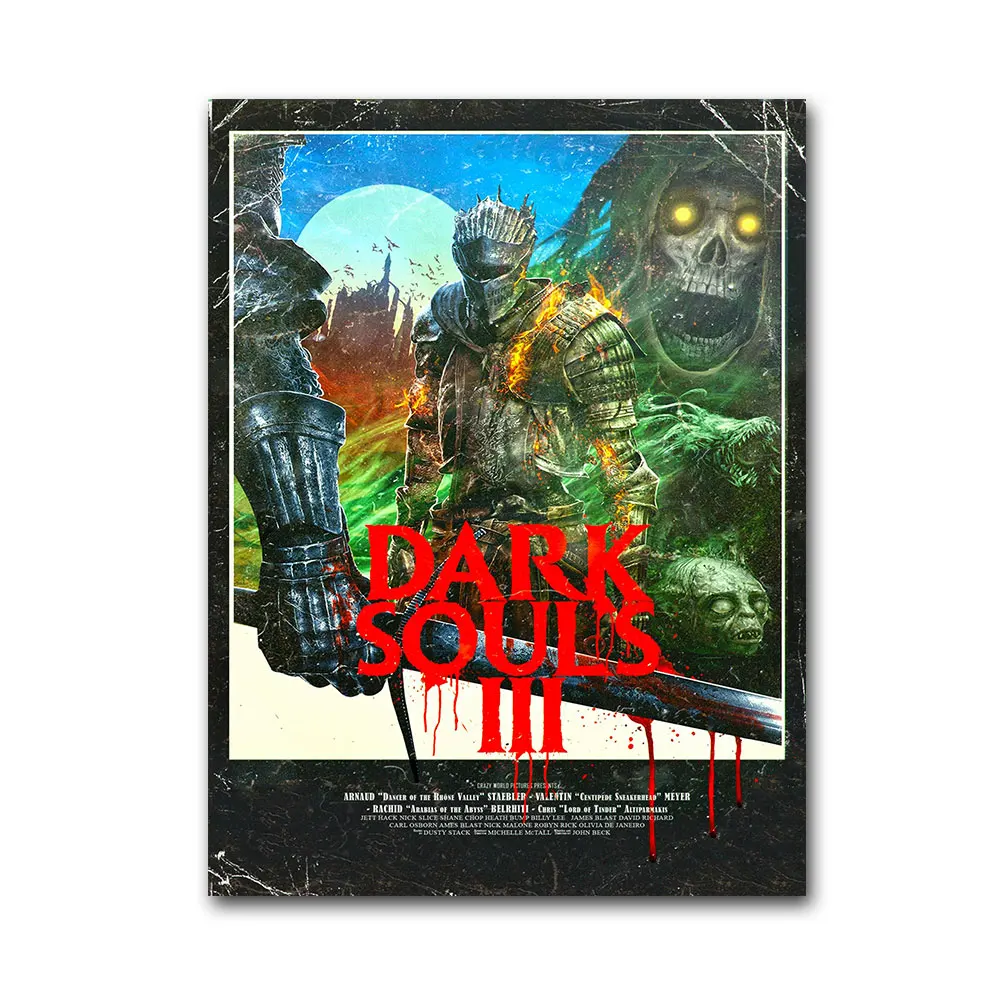 Темные Души 3 игровой плакат из шелковой ткани настенный художественный принт