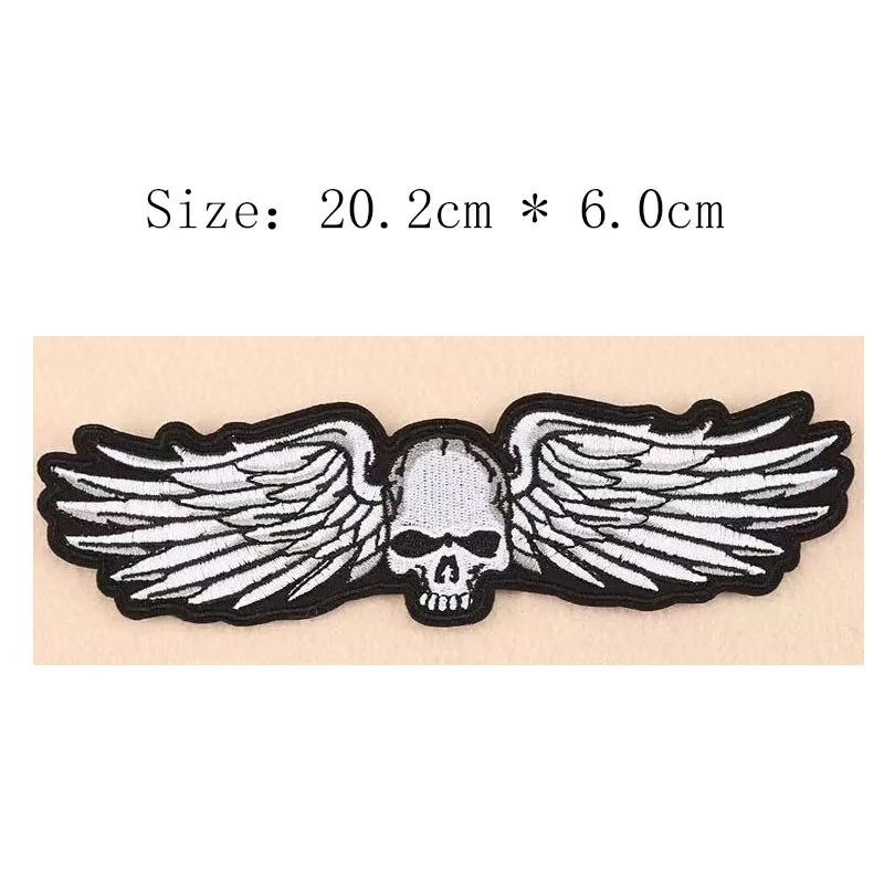 1 шт. вышитая нашивка с черепом и крыльями значок | Дом сад