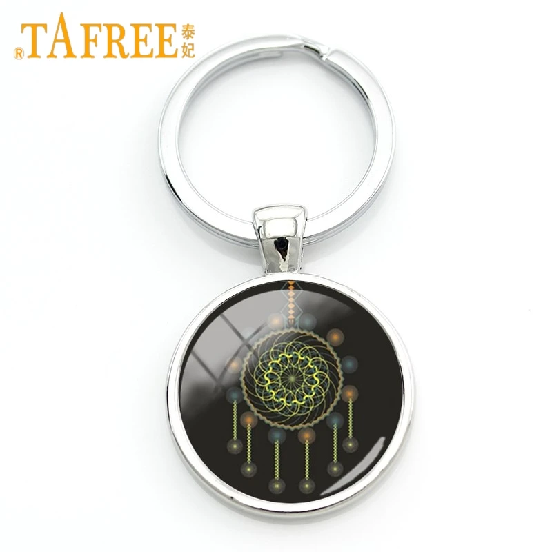 ZY171 TAFREE Новая мода Ловец снов перо красочное изображение брелок для ключей стеклянный купол женский изысканный ключ кольцо ювелирные изделия ZY169 - Цвет: ZY171