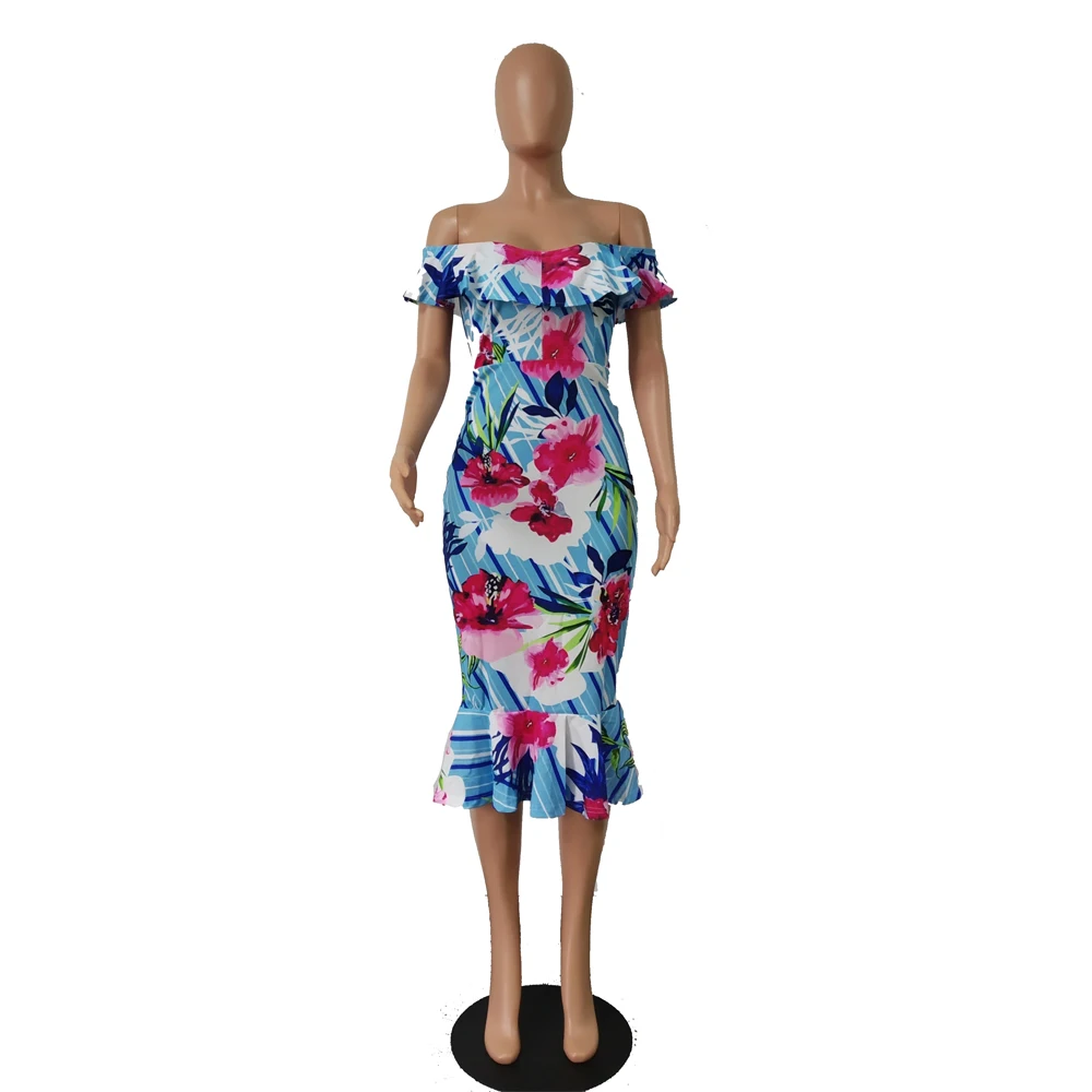 Sexy Women Sundress Floral Print Strapless Beach long Dress Summer Elegant Off Shoulder Evening Party Dresses Casual Vestidos | Женская