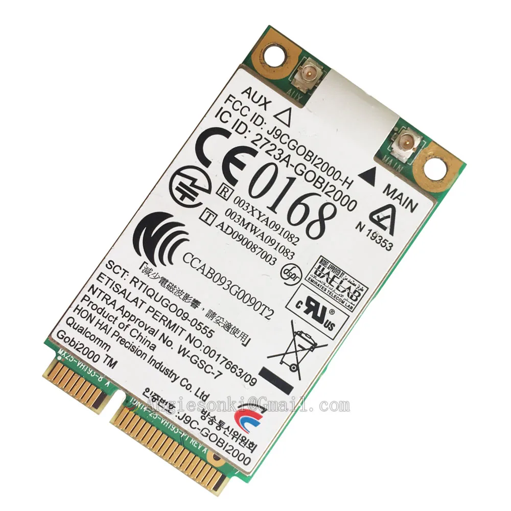 UN2420 GOBI2000 531993 001 WWAN Мобильная широкополосная карта 3G для HP 2540P 2740P 8440P 8440W 8540P 8540W 311 5102