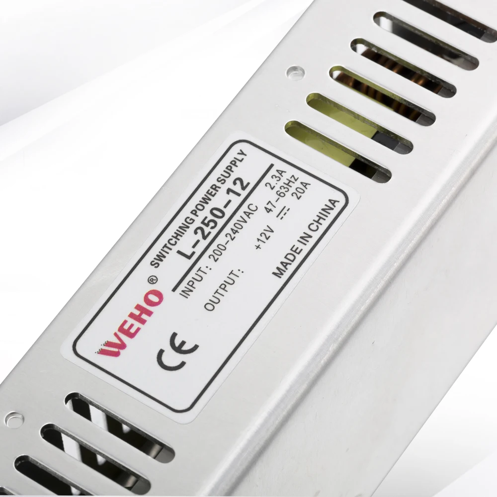 (L 250 12) WEHO 20A 12V Питание 250W светодиодный драйверы 220V AC к DC 12 вольт трансформаторы