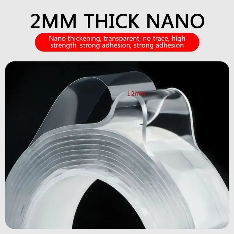 Reusable Transparent Double-sided Tape Can Washed Acrylic Fixing Tape Nano tape No Trace Magic Car Double-sided Tape
