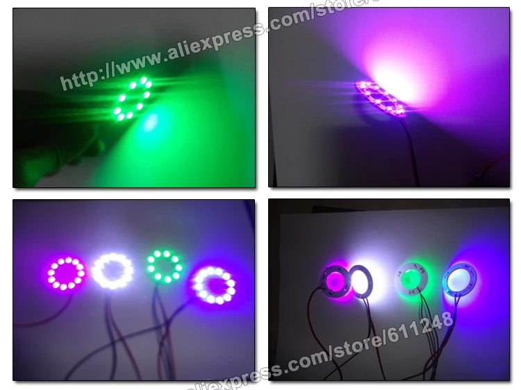 Настраисветодиодный емые светодиодные фары H4 дневные ходовые огни ангельские