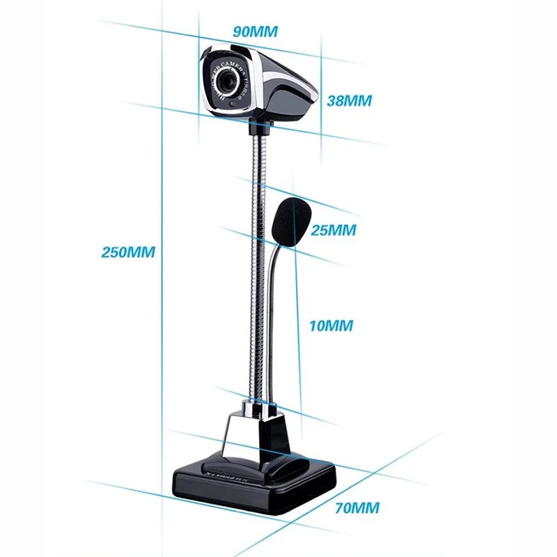 Новый Настольный USB HD Веб камеры веб Камера встроенный ночь светодиодные