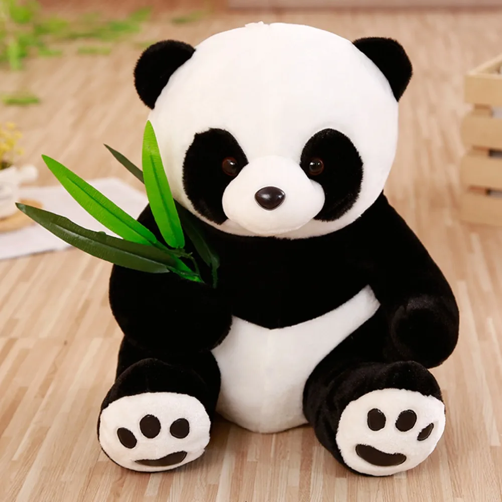 

1pc Cute Plush Mother and Baby Panda Toys Stuffed Animals with Bamboo Leaf Doll for Kids Girls Gifts