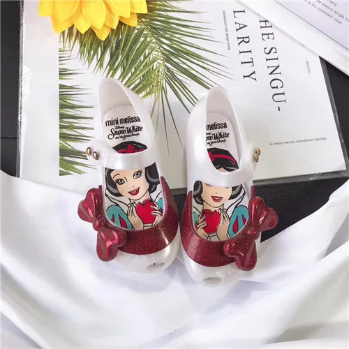 Мини Melissa для девочек обувь Летнее платье принцессы прозрачная обувь для девочек Нескользящие Детские пляжная обувь, сандалии для младенцев 13-18 см - Цвет: White
