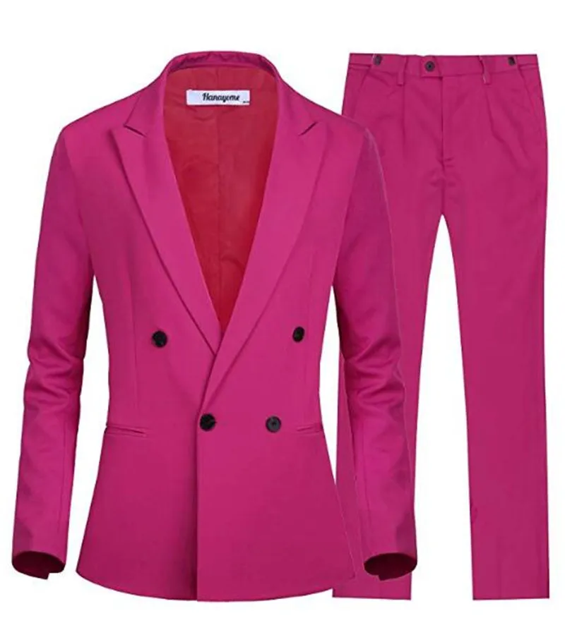 Women Jacket+Pants Fuchsia Women Business Suits Women Pantsuit Office Uniform Style Female Trouser Suit Custom Made