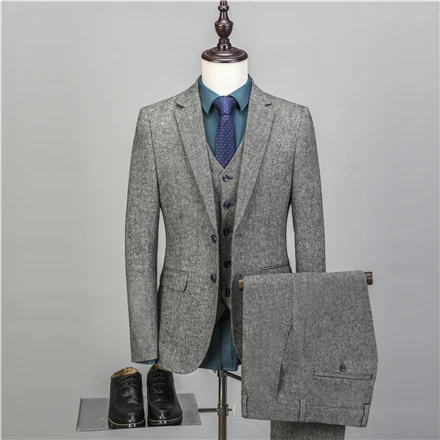 Na43 дизайнеров 3 шт. Клетчатый костюм Для мужчин Slim Fit Досуг Бизнес свадебное платье Костюмы для Для мужчин masculino смокинг костюм Homme - Цвет: Pic Color