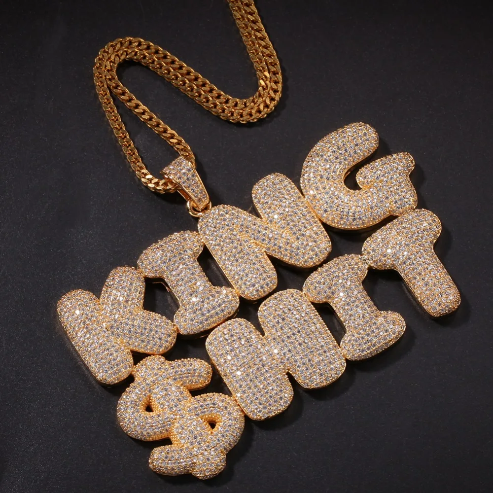 BLING KING CZ Bubble начальные буквы сочетание слов имя OEM соединительное звено подвеска