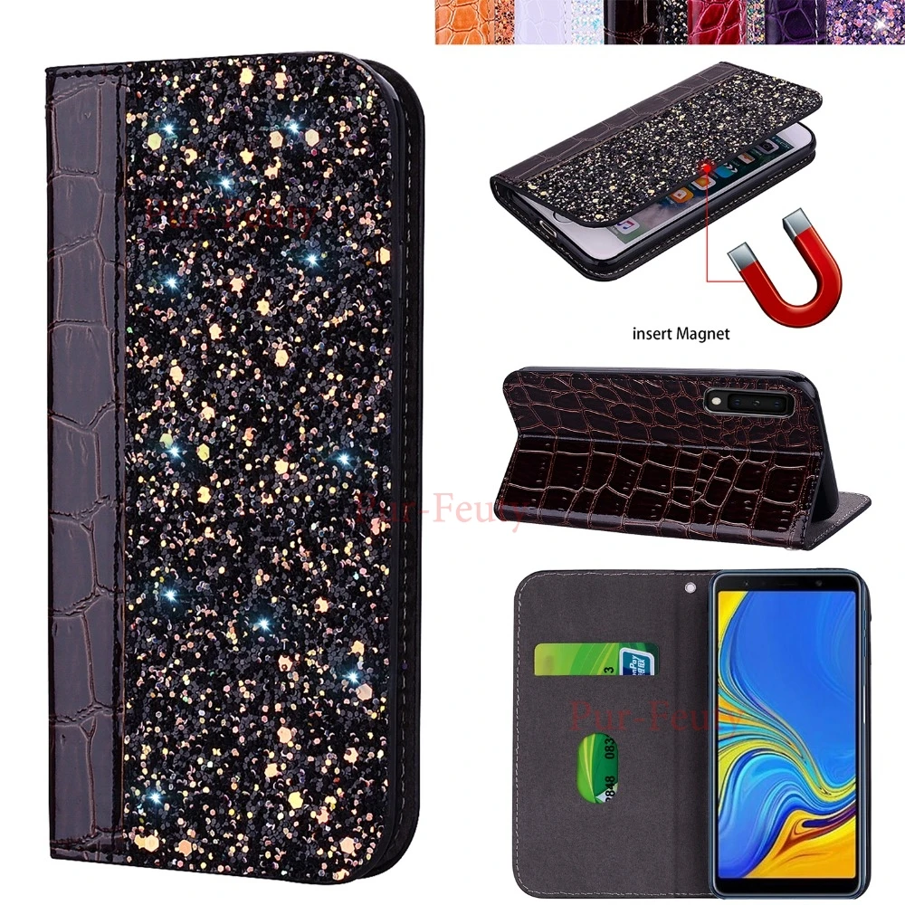 Чехол с откидной крышкой для Samsung Galaxy A7 2018 A750 A750F A750FN роскошный кожаный чехол