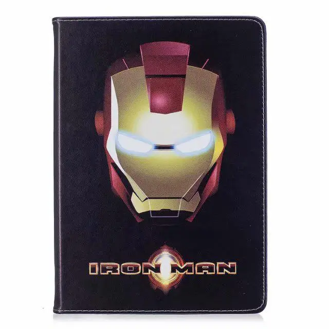 Для супергероя Ironman Обложка с изображением Бэтмена для Apple iPad 9,7 кожаный чехол ProtectiveFor iPad Air 1/2 iPad 5/6 - Цвет: 2