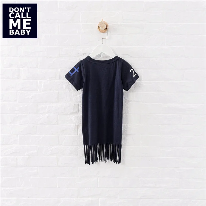 Mayas/летние детские платья средней длины в полоску с кисточками модные