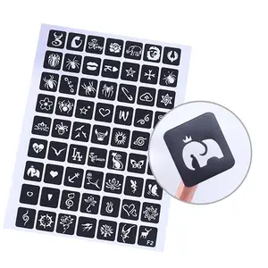 Хна татуировки наклейки-трафареты блеск татуировки трафарет женщина девочка дети рисунок шаблон Маленький милый мультфильм цветок бабочка