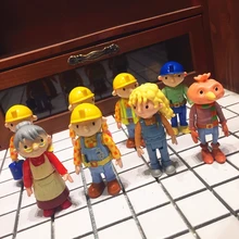 2~4pcs no repeat 7cm Cartoon anime Bob the builder Action Figures Dolls kids PVC model arm leg can move block can we fix it d11