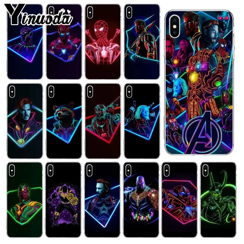 Yinuoda Супергерои из Marvel &quotМстителей&quot Роскошный чехол для телефона Apple iPhone 8 7 6 6S