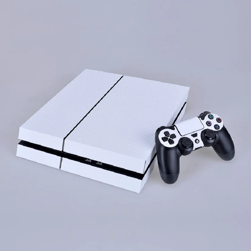 Белая наклейка из углеродного волокна для PS4 кожи, Виниловая наклейка для sony PS4 playstation 4 и 2 контроллера, наклейка для PS4 s