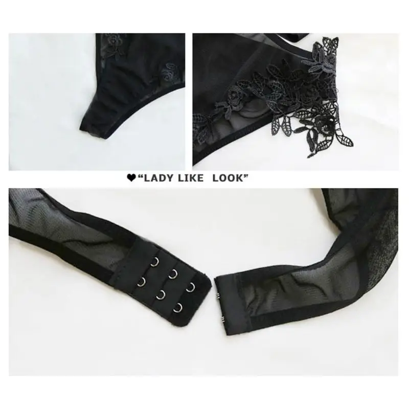 Женское Эротическое боди с вырезами v образным вырезом и кружевной аппликацией