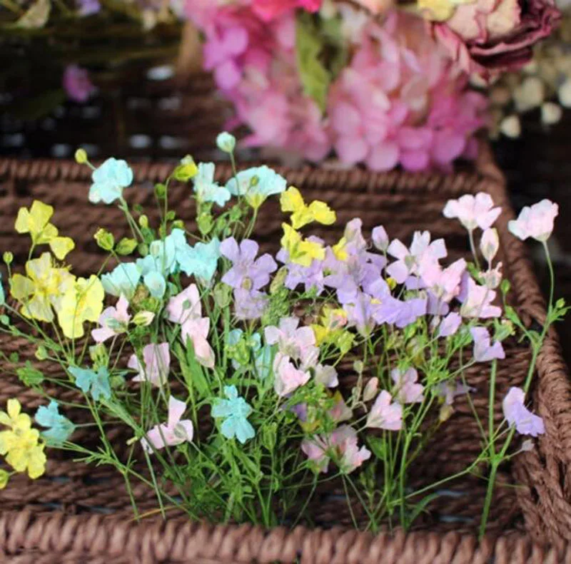

120pcs Pressed Dried Gypsophila Paniculata Linn Flowers With Stalks Plant Herbarium Jewelry Postcard Invitation Card Making