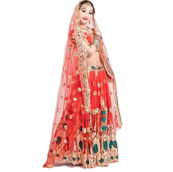 Sarees индийский традиционный Женский Свадебный костюм в этническом стиле lehenda Холи