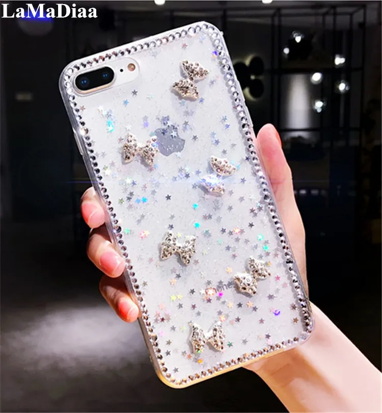 LaMaDiaa для iPhone 6 6s 7 8 plus X XR Xs Max роскошный блестящий чехол со стразами и маленьким