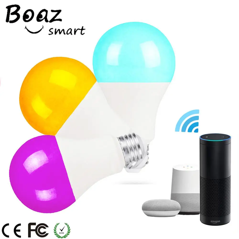 Boaz 7W Wifi Control Light Smart Bulb E27 Voice Alexa Echo Google Home IFTTT Tuya 3pcs | Лампы и освещение