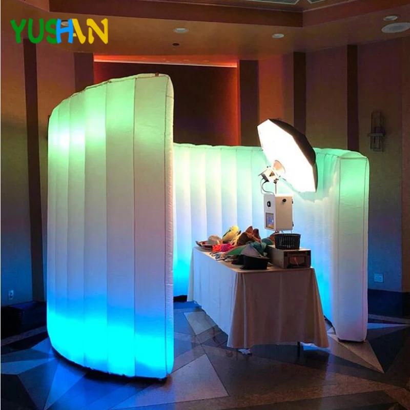 

NEW Inflatable Photo Booth Spiral Wall Photo Wall with 16 Colors LED Changing Lights LED Wall For Weddings Parties Promotions