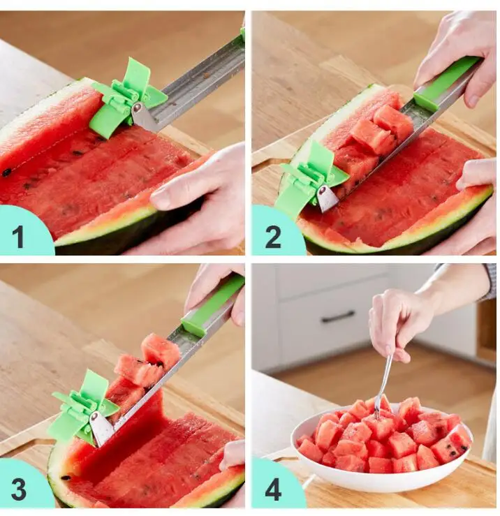 Нержавеющая сталь для нарезки арбуза в форме ветряной мельницы арбуз Мощность