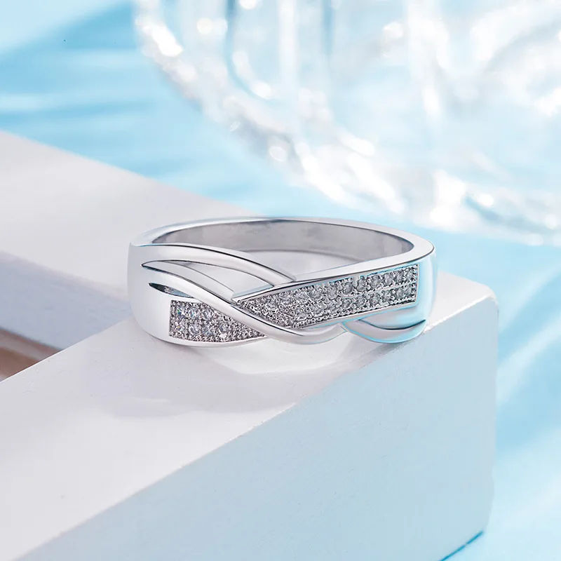 

Beautiful Golden Cross High Quality Crystal Rings 1PC Engagement Size 6 7 8 9 10 Rings Valentine Gifts Exquisite Jewelry Women