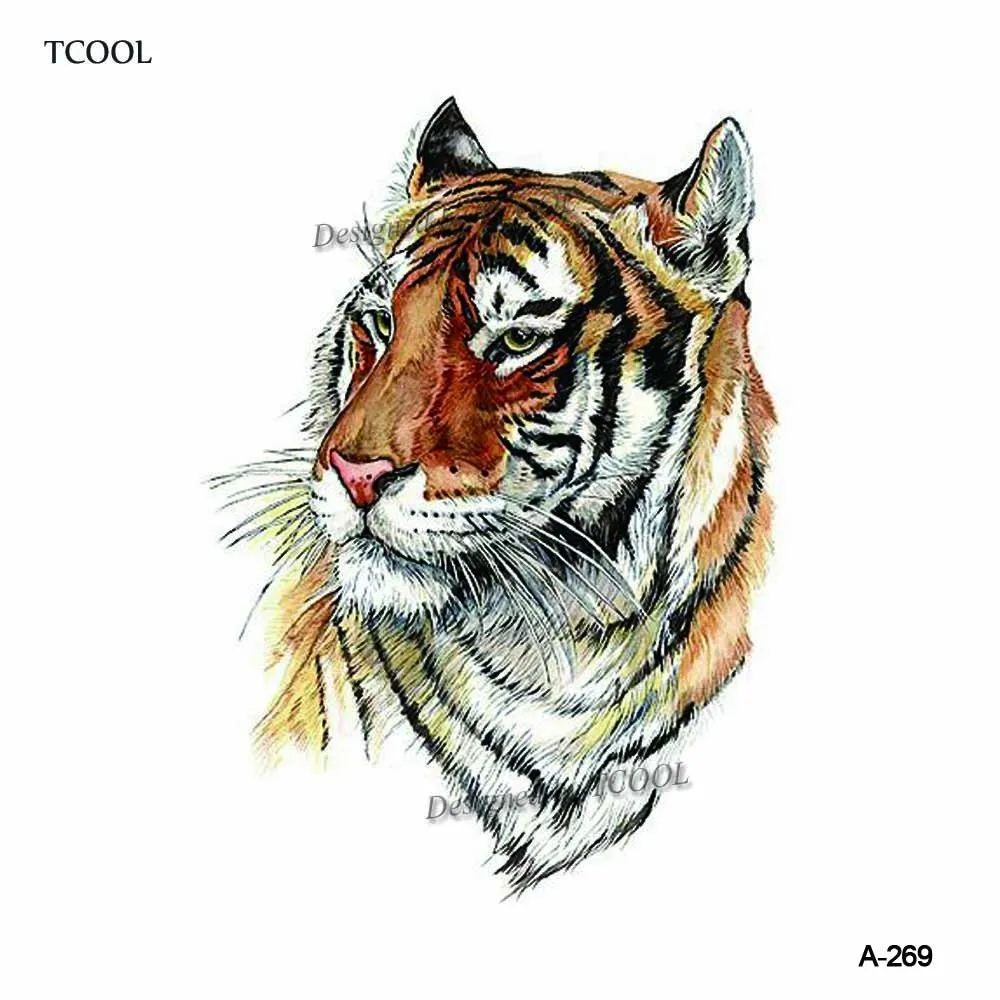 Временная тату-наклейка HXMAN Tiger для мужчин и женщин водостойкая наклейка с