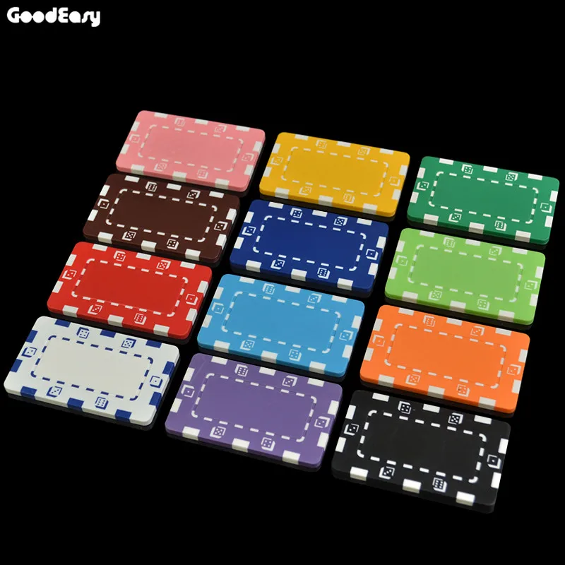 25 шт./лот ABS квадратные фишки Техасского покера набор металлических монет для