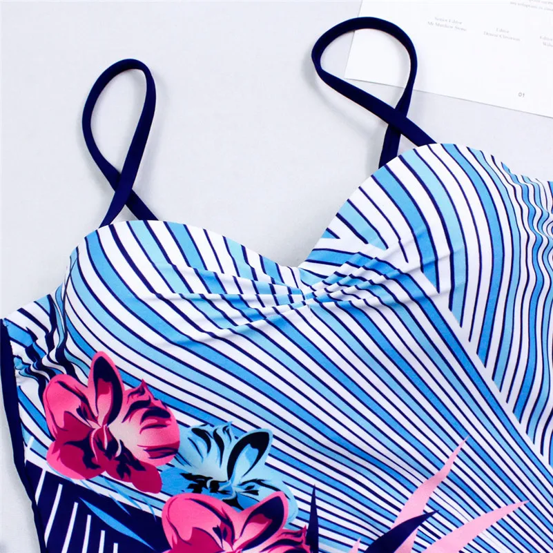 Swimsuit 2020 Swimwear Women sexy one-piece swimsuit irregular stripes print padded bra Monokini 4as | Спорт и развлечения