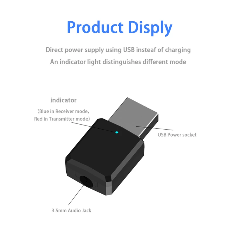 5 0 USB Bluetooth передатчик аудио Приемник Беспроводной приемный 3 мм 2 в 1 AUX адаптер для