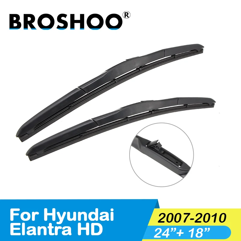 Elantra HD S-2418 BROSHOO стайлинга автомобилей стеклоочиститель лезвия для hyundai Elantra XD/HD/MD модель год от 2000 до Fit стандартный крюк Arm - Цвет: Elantra HD S-2418