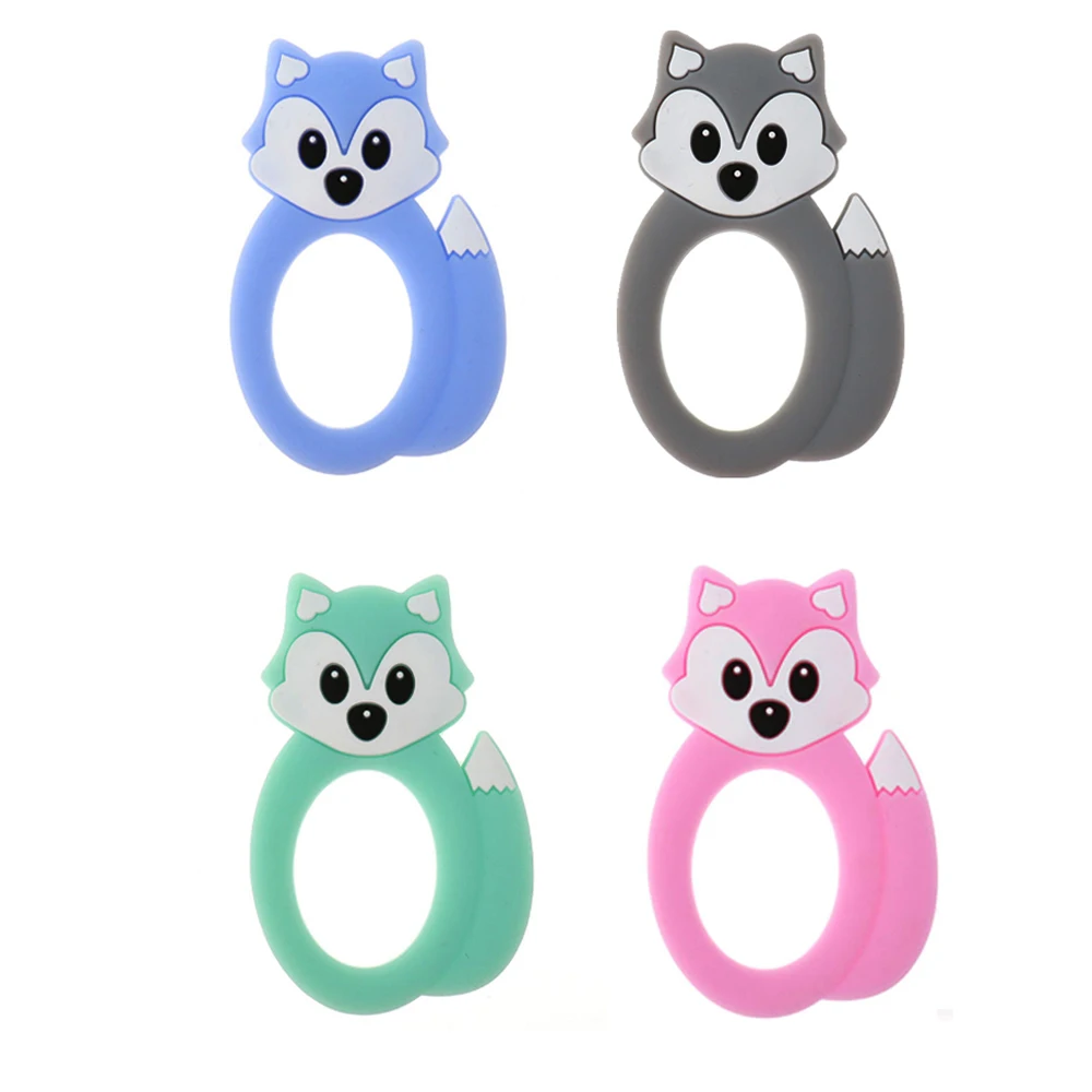 Babi кольцо для прорезывания зубов в виде лисицы из мультфильма силиконов бусов