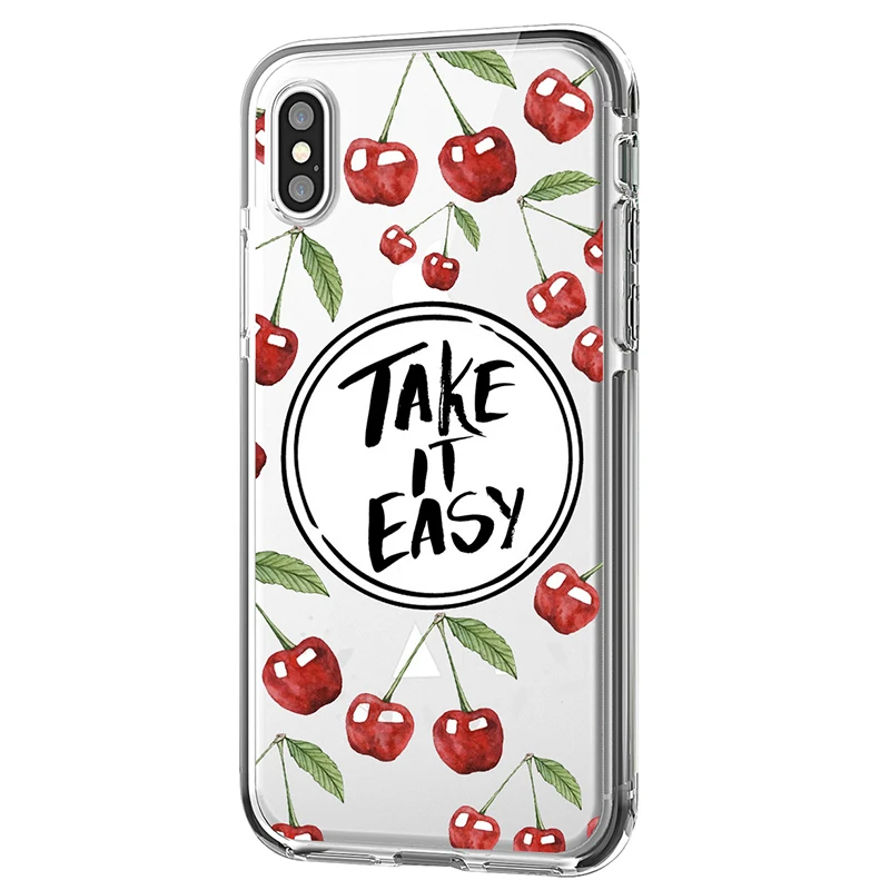 Прекрасный Leaf Цветок Фрукты Перо pattern Мягкие tpu чехол для iPhone XS 6 6s 7 8 5 5S se X XR Max плюс