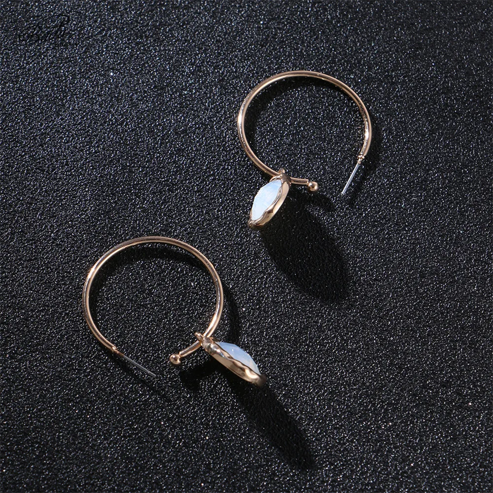 Женские круглые серьги кольца Badu золотистые с кристаллами вечерние открытым