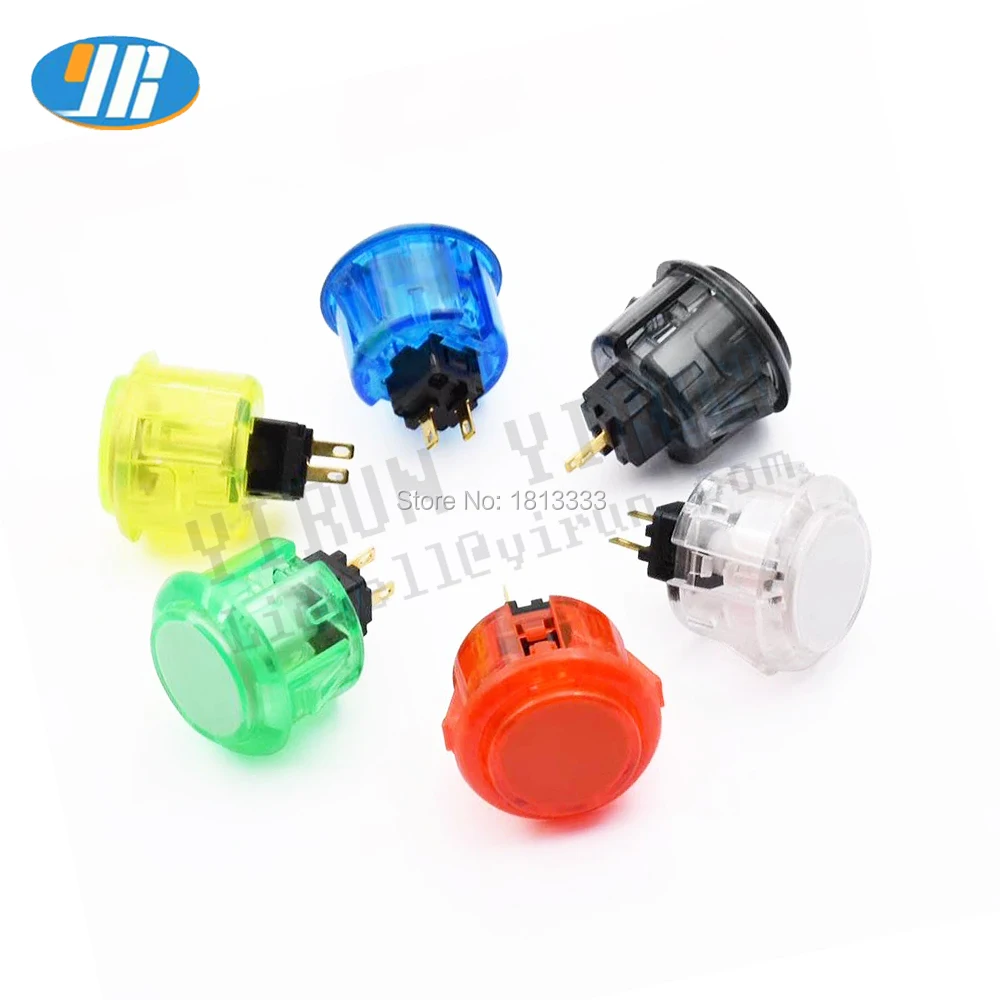 20 pcs 30mm Arcade Push Button Durable Micro Switch MAME Jamma Game CLEAR BUTTON Copy Sanwa OBSC-30 | Спорт и развлечения