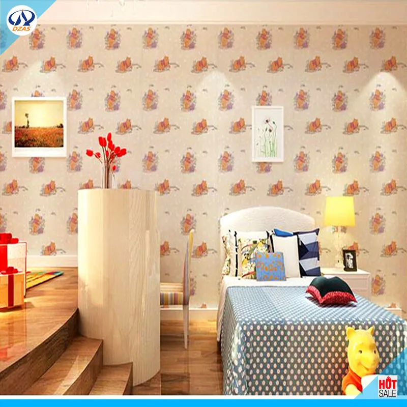 

Pooh cubs children Living room sofa Bedroom background wallpaper DZAS-CJ Self-adhesive Wallpaper